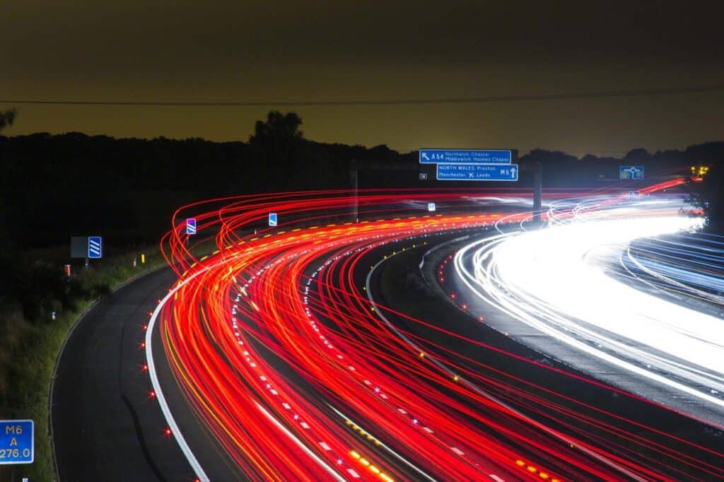 traffic, highway, lights