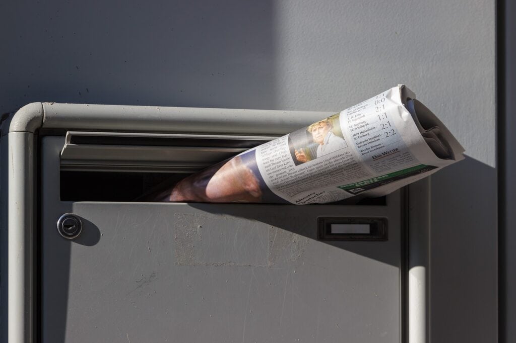 newspaper newspaper delivery letter box 1746350